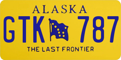 AK license plate GTK787