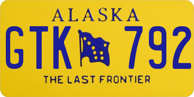 AK license plate GTK792