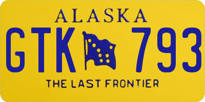 AK license plate GTK793