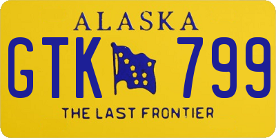 AK license plate GTK799