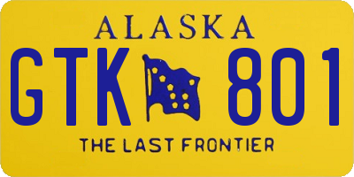 AK license plate GTK801