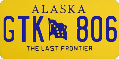 AK license plate GTK806