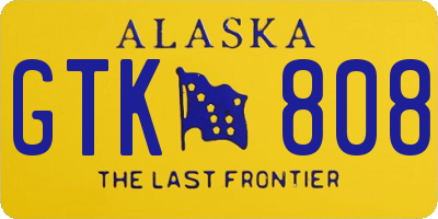 AK license plate GTK808