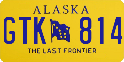 AK license plate GTK814
