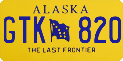 AK license plate GTK820