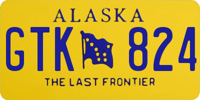 AK license plate GTK824
