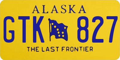 AK license plate GTK827