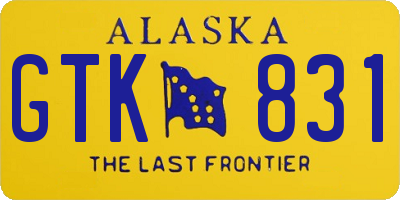 AK license plate GTK831