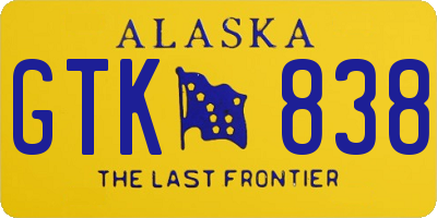 AK license plate GTK838