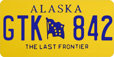AK license plate GTK842