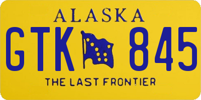 AK license plate GTK845