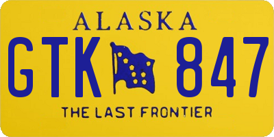 AK license plate GTK847