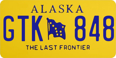 AK license plate GTK848