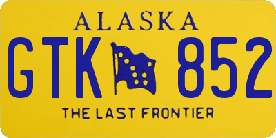 AK license plate GTK852