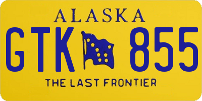 AK license plate GTK855