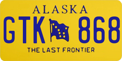 AK license plate GTK868