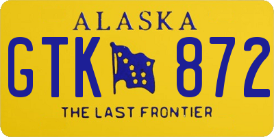 AK license plate GTK872