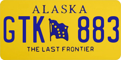 AK license plate GTK883