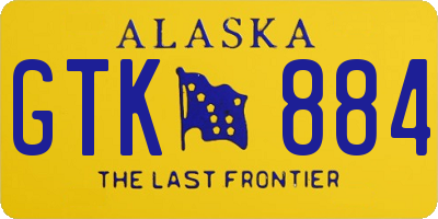 AK license plate GTK884