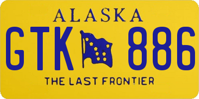AK license plate GTK886