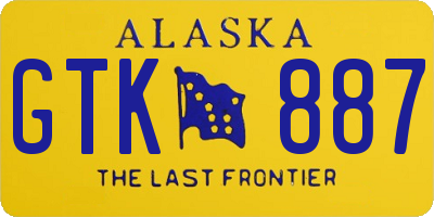 AK license plate GTK887