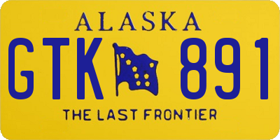 AK license plate GTK891