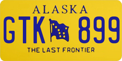 AK license plate GTK899