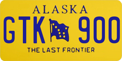 AK license plate GTK900