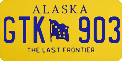 AK license plate GTK903