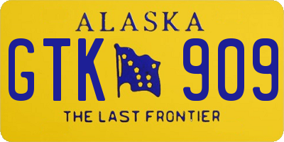 AK license plate GTK909