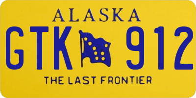 AK license plate GTK912