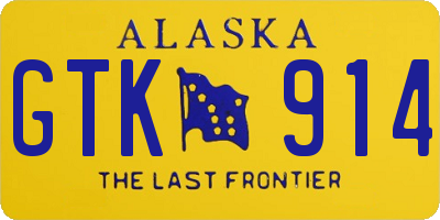 AK license plate GTK914