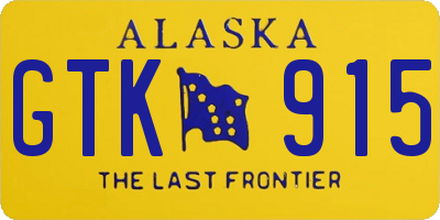 AK license plate GTK915