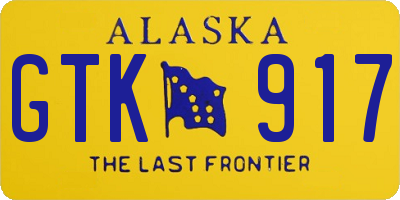 AK license plate GTK917