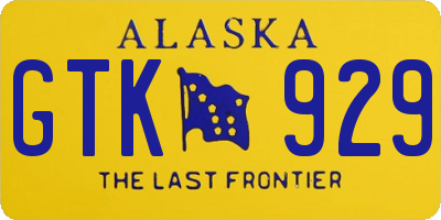 AK license plate GTK929