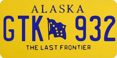AK license plate GTK932