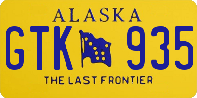 AK license plate GTK935