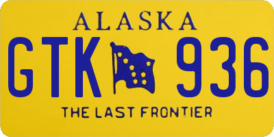 AK license plate GTK936