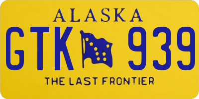 AK license plate GTK939