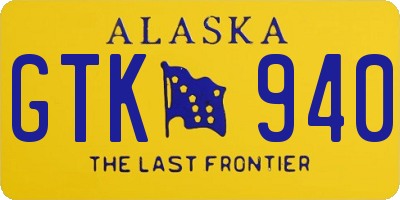AK license plate GTK940