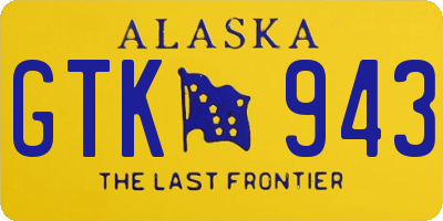 AK license plate GTK943