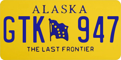 AK license plate GTK947