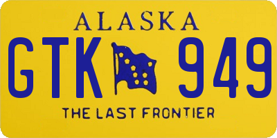 AK license plate GTK949