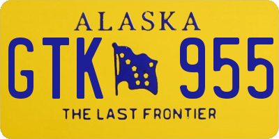 AK license plate GTK955