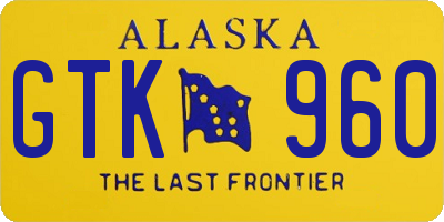 AK license plate GTK960