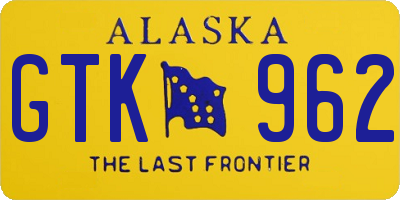 AK license plate GTK962