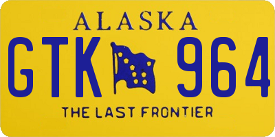 AK license plate GTK964