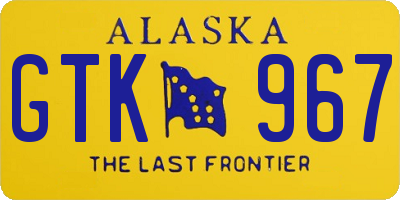 AK license plate GTK967