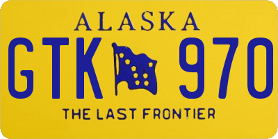 AK license plate GTK970