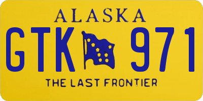 AK license plate GTK971
